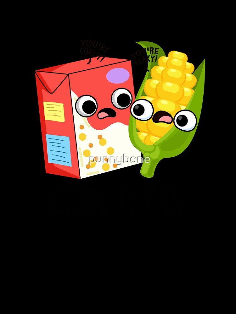 Corn-flict Cute Cornflake Corn Pun by punnybone