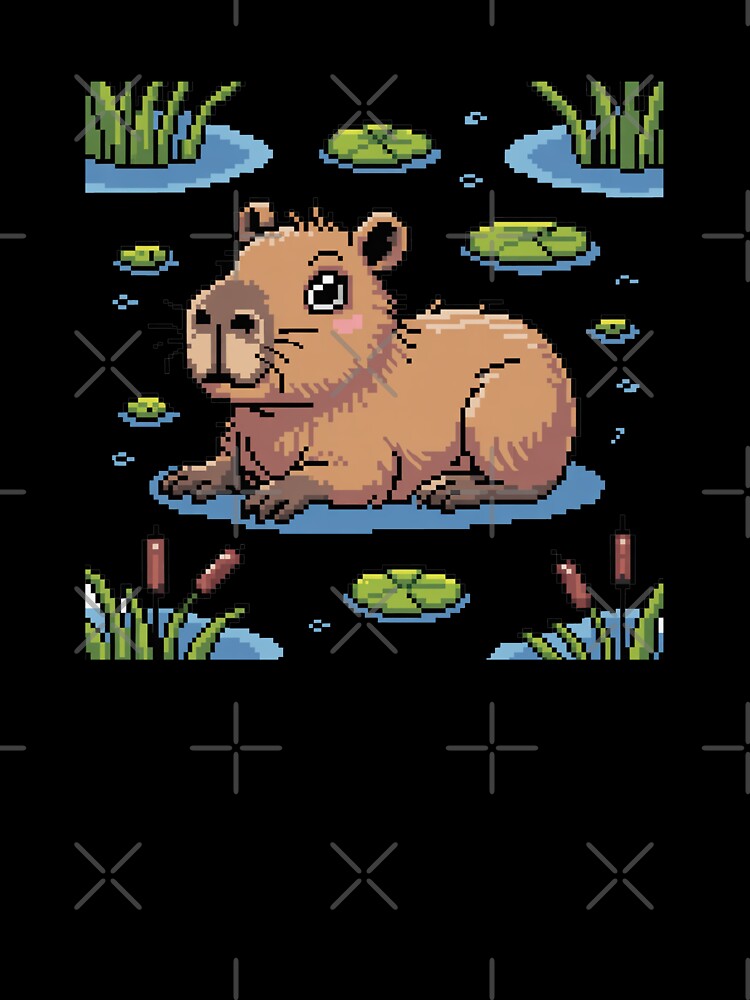 Cute Pixel Art Capybara - Funny Pixel Animal Pattern by MonkiFlipp