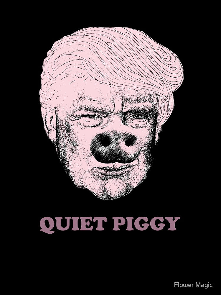 Quiet Piggy – Political Satire Pop Art by Flower Magic