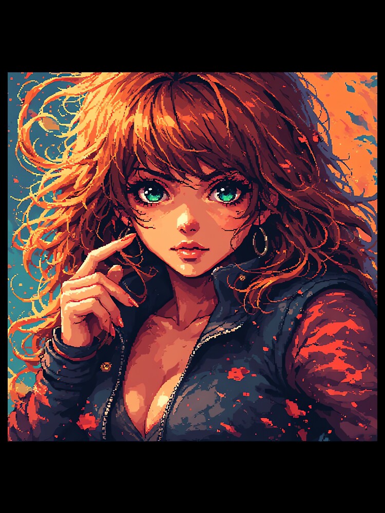 Retro Red Hair beautiful Girl Fighter by pexoboy