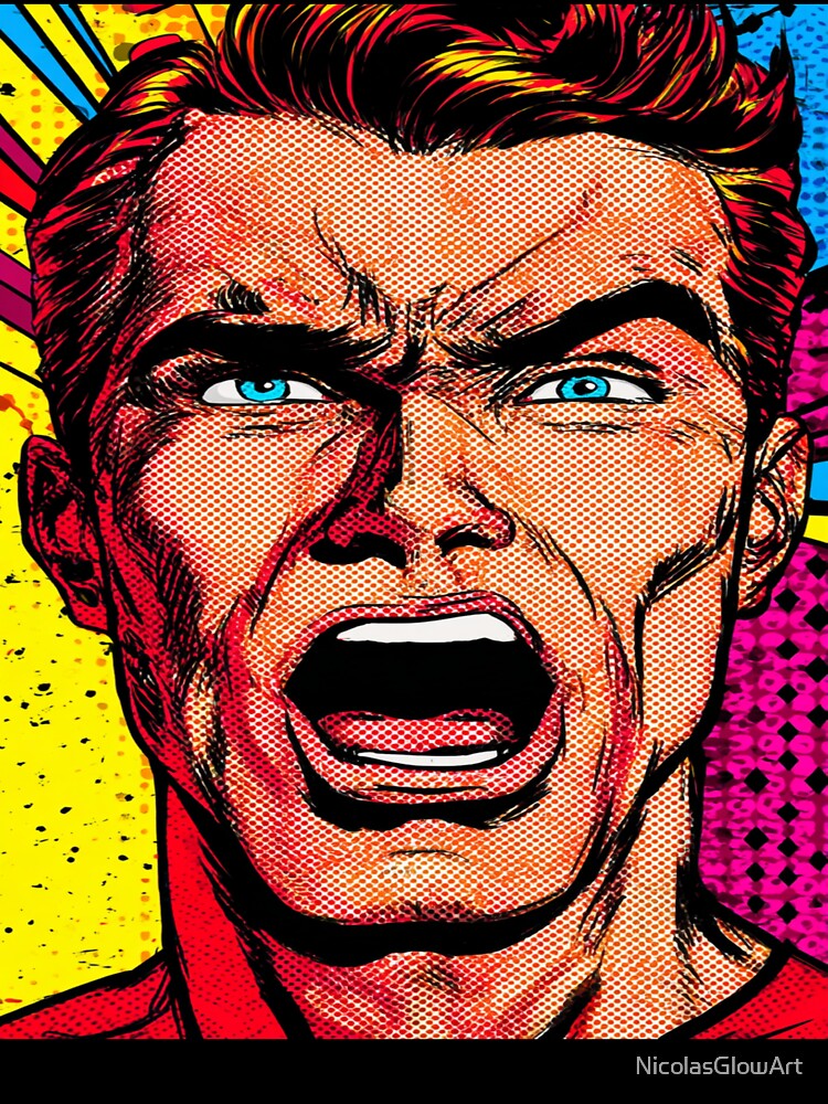 Pop Art Angry Man by NicolasGlowArt