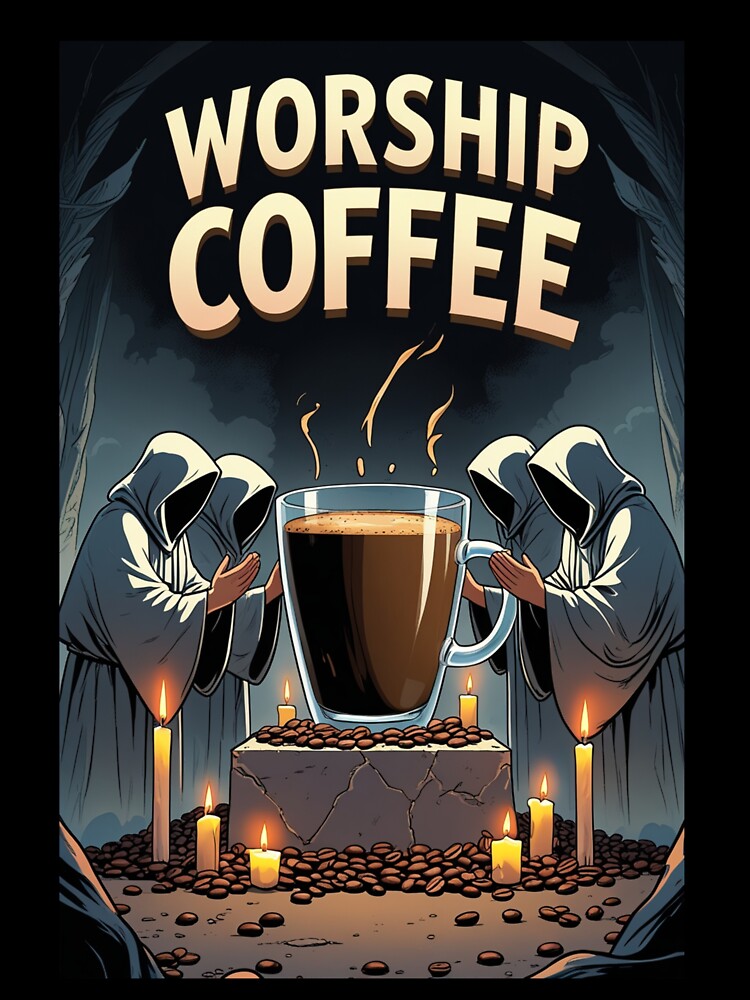 Worship Coffee – Funny Cult Coffee Lover Design by ArtistasSHOPS