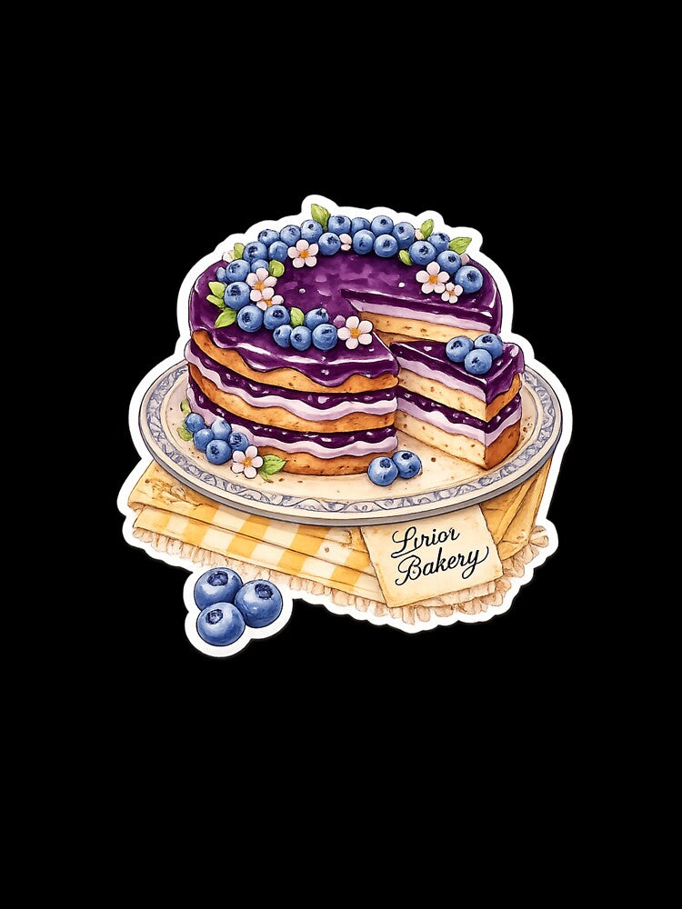 beautiful and magical blueberry sliced ​​cake by LiriosLand