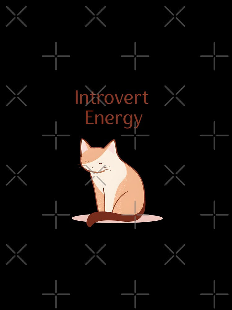 Introvert Energy Cat Minimal Design – Calm Quiet Cat Aesthetic by Kavya Art
