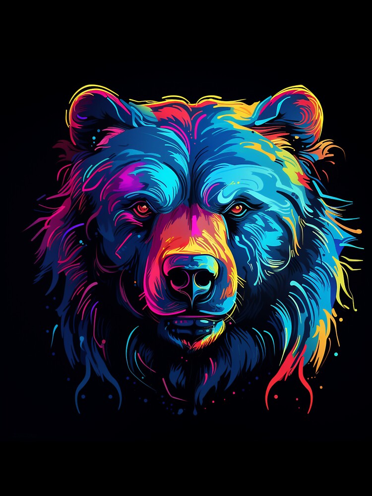 Bear Pop Neon Art 1 by AstroRisq