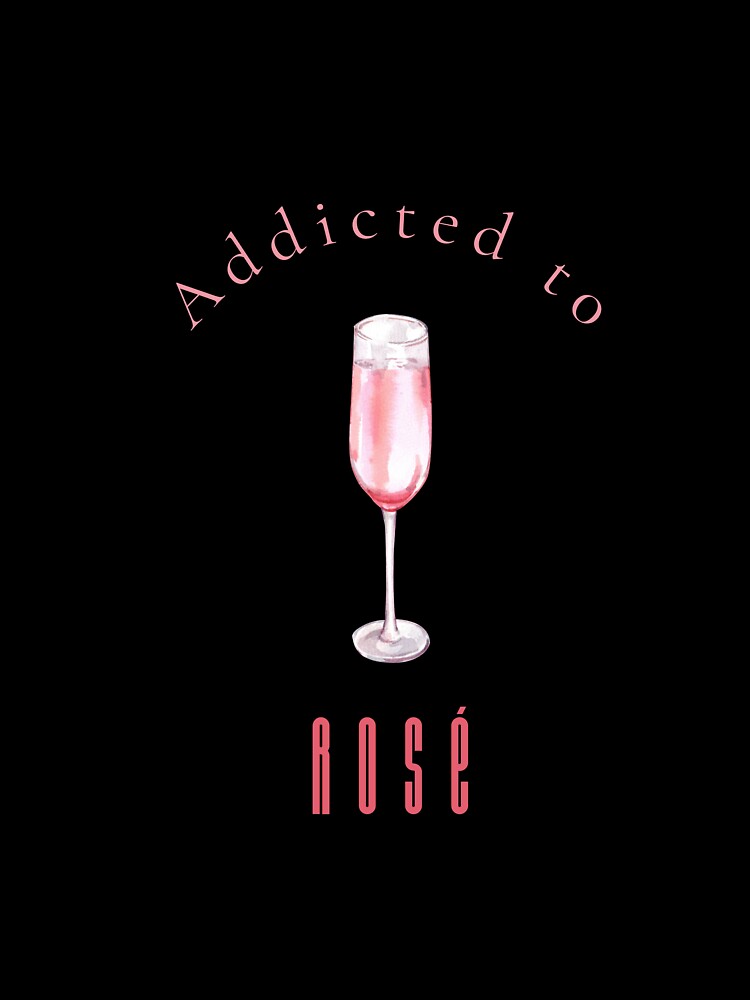 Addicted to Rosé Funny Wine Print — Minimalist Black Pink Wall Art by MoodsOfMine