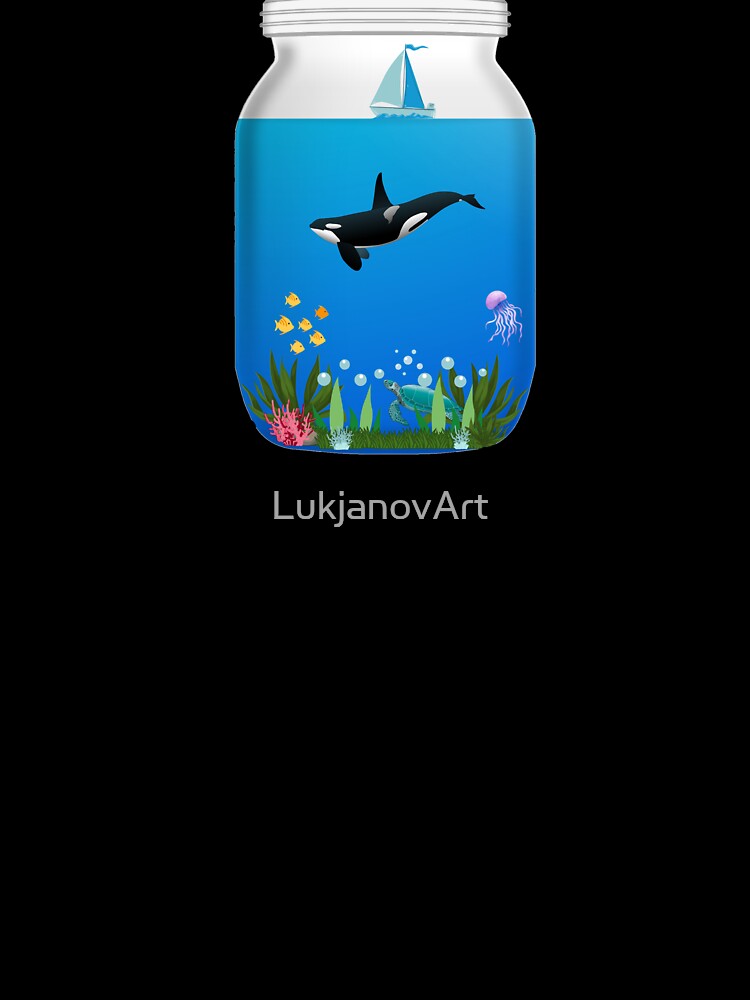 Sea world in a jar - Kawaii by LukjanovArt