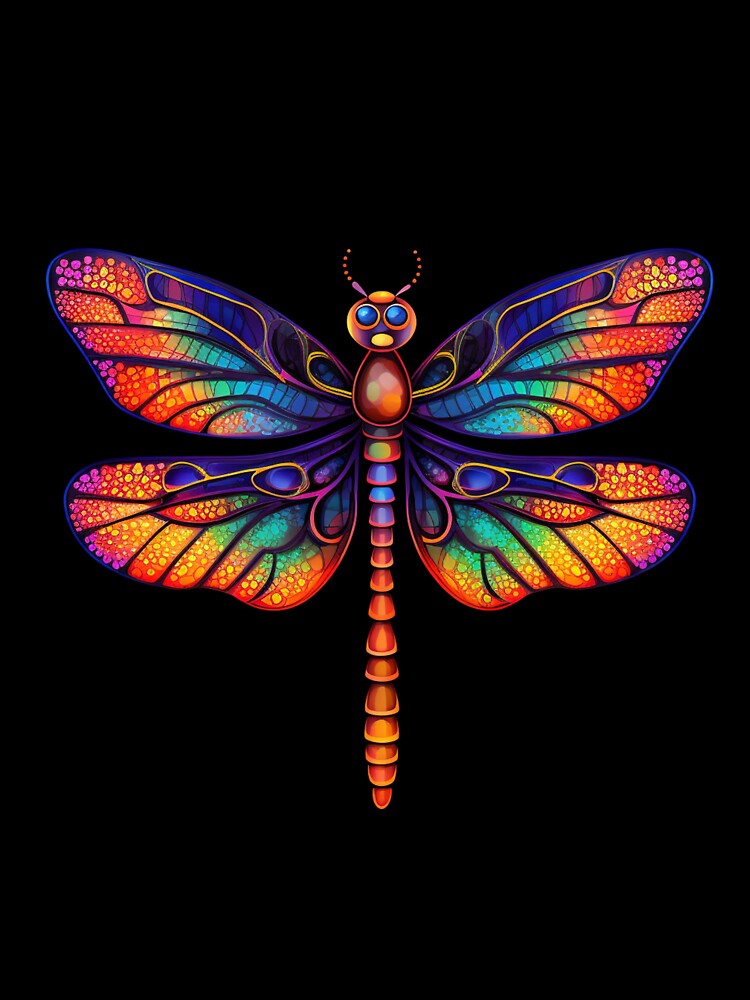Dragonfly Neon Pop Art 3 by AstroRisq