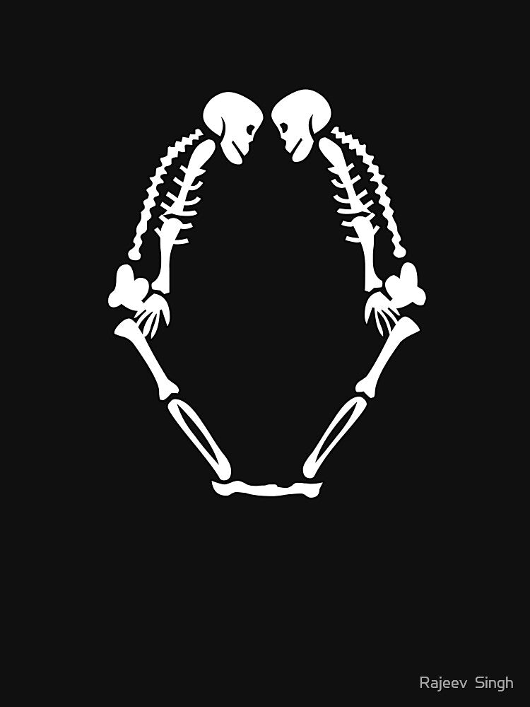 Skulls doing yoga initial monogram O by Rajeev  Singh