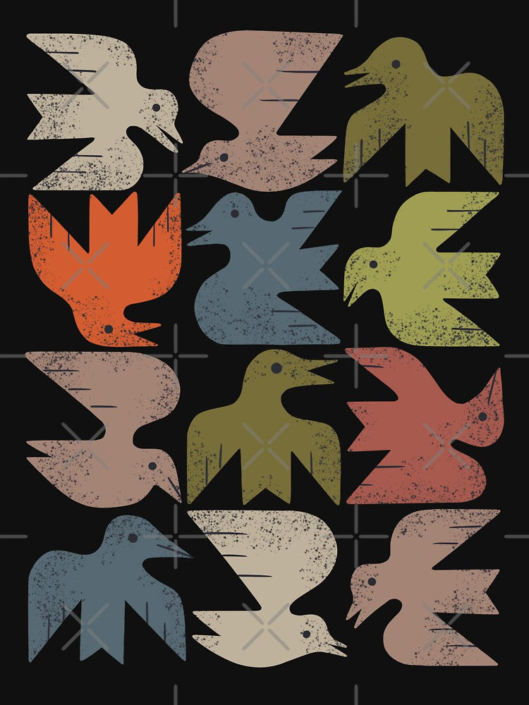Midcentury Bird Grid by Renea L Thull
