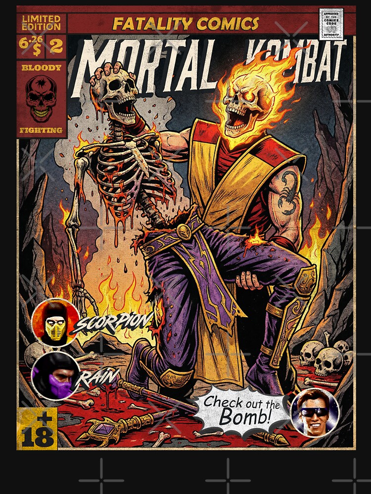 Mortal Kombat Scorpion Vintage Comic Cover Art by Back2Collage