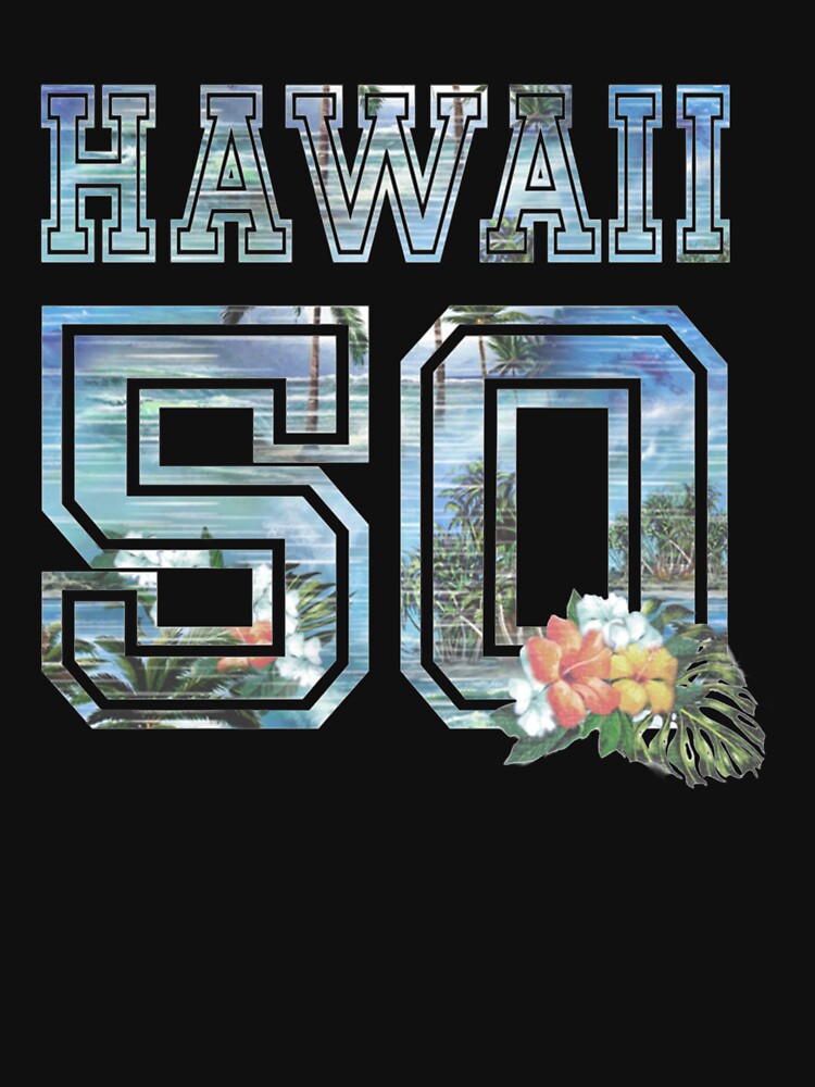 Hawaii 50 Birthday Hawaiian Cool Tropical Hawaiian Vintage Gift Present Men Women by Wilma Meister