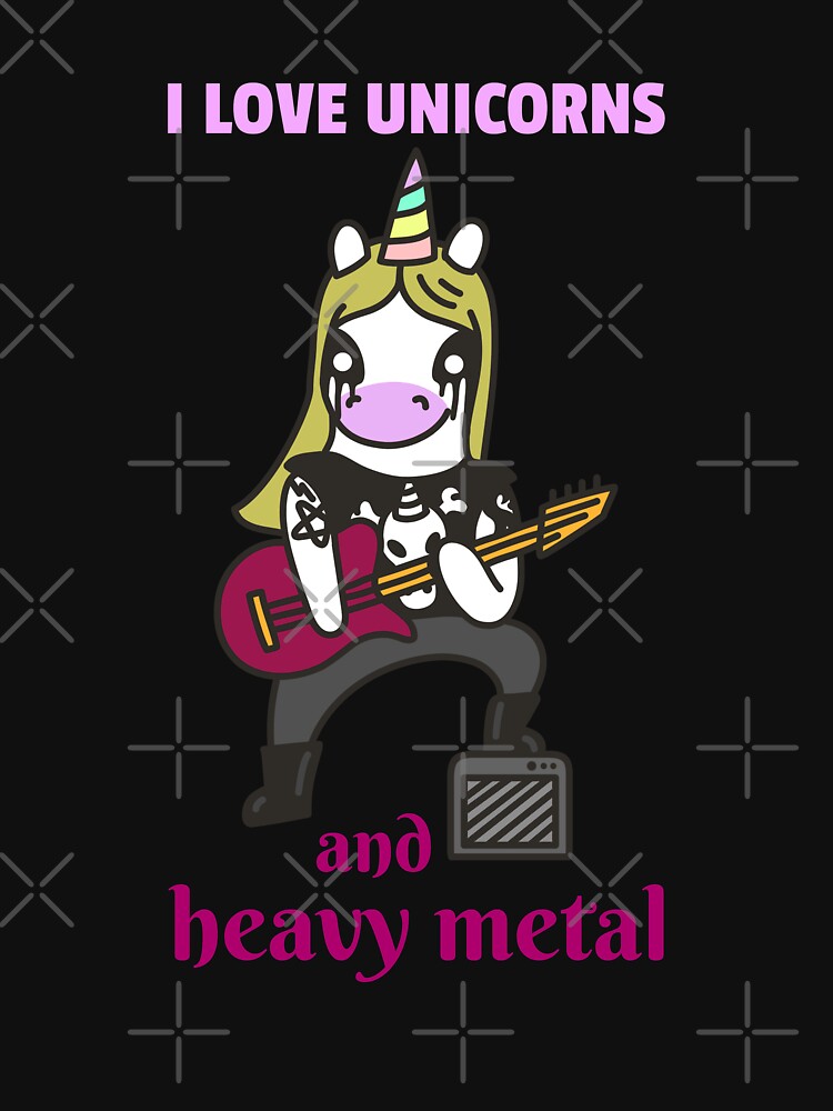 Cute Kawaii Heavy Metal Unicorn by plzLOOK
