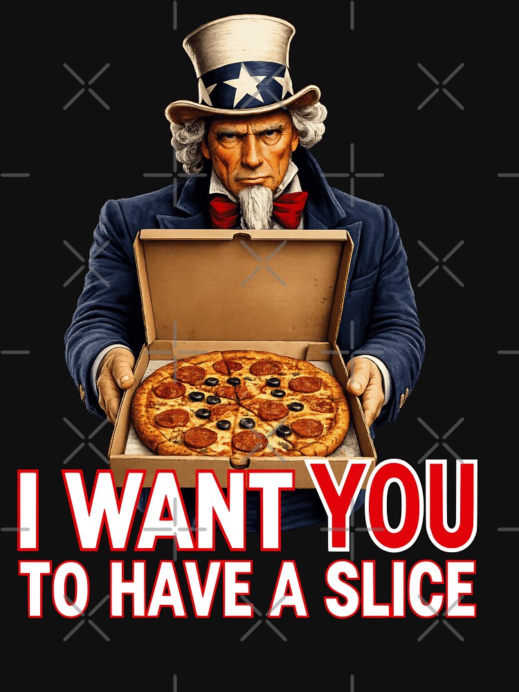 Funny Pizza Lover Patriotic Americana Uncle Sam Food Humor by TheTrendsDesk