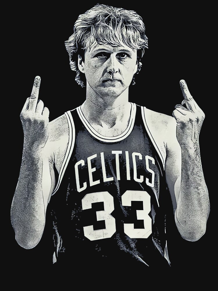Larry Bird Middle Finger Retro 90S by Marjan Lotffy