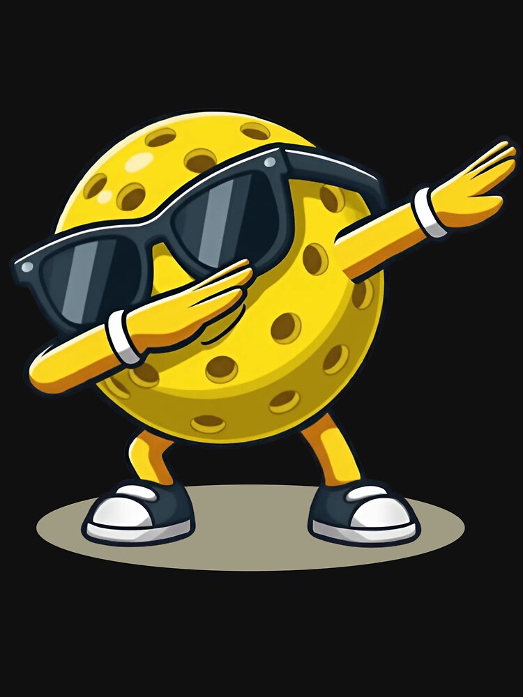 Dabbing Pickleball Cool Cartoon Character by LarryMBrown