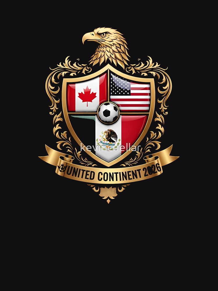 Golden Continental Eagle Soccer World Cup Crest 2026 T-Shirt_83050983 by kevincuellar