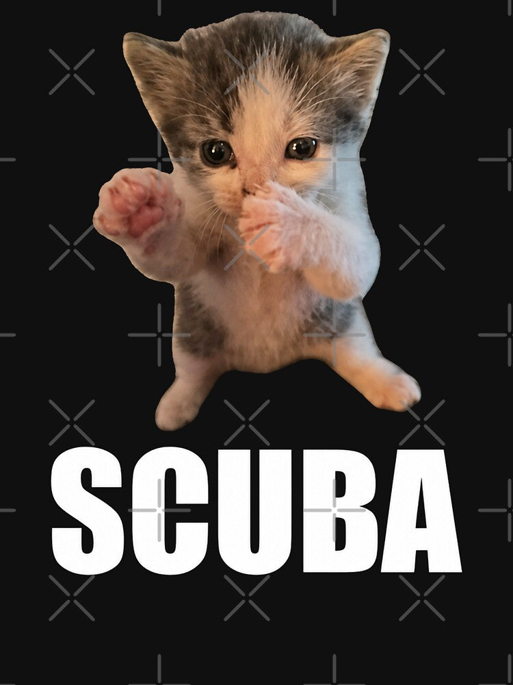 Cute Scuba Dancing Meme Cat Funny Scuba Meme by Starry Night Creative Art
