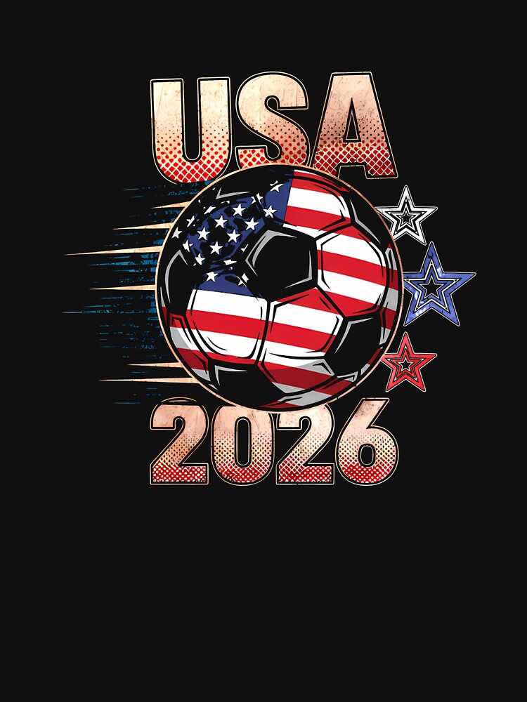 USA Soccer with Red White Blue Stars 2026 Cup T-Shirt_83834283 by SubStudio97
