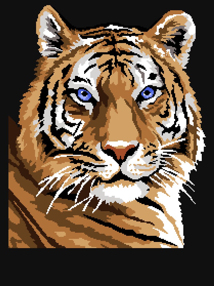 Pixel Tiger Portrait by LilSeashell