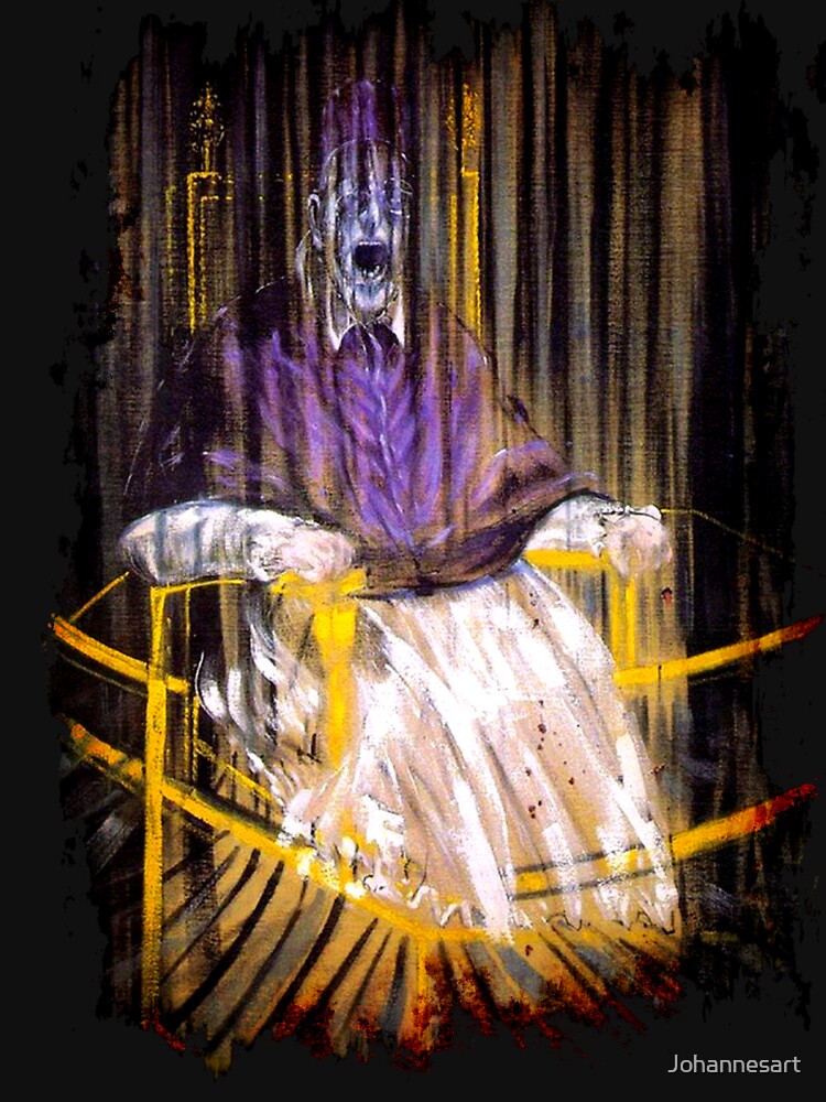 Francis Bacon Screaming Pope painting art lover gift t shirt by Johannesart
