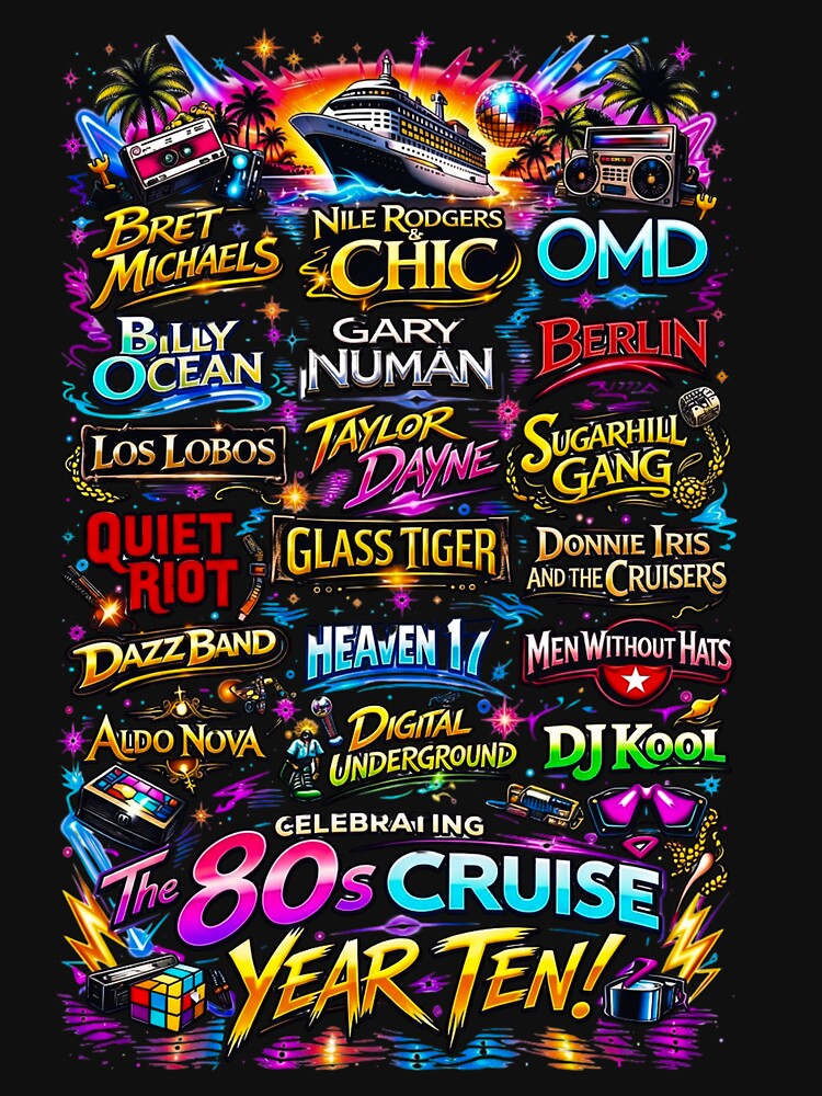80s Cruise Year Ten Lineup Retro Synthwave Concert Tour by tessaaxx
