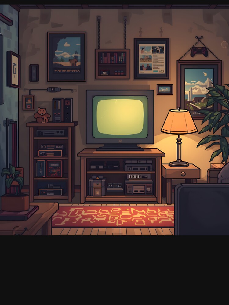 Cozy Retro Gaming Shrine Pixel Art Room by ThePixelArchive