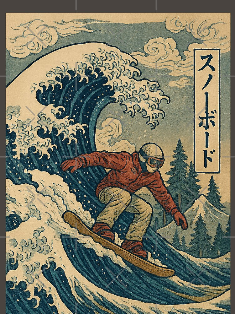 Snowboarder – Ukiyo-e Style Winter Art - Japanese Wave by StickerWey