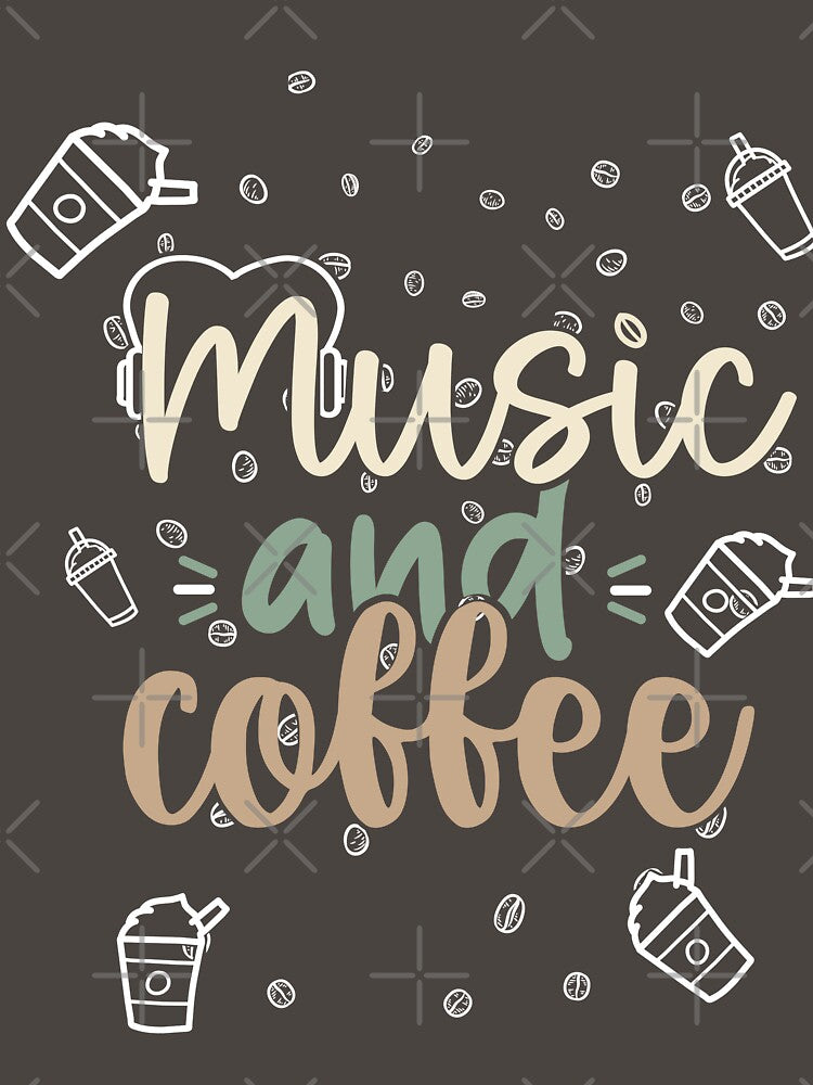 Music and Coffee T-Shirt – Aesthetic Chill Lifestyle Tee by PixelCraftBD