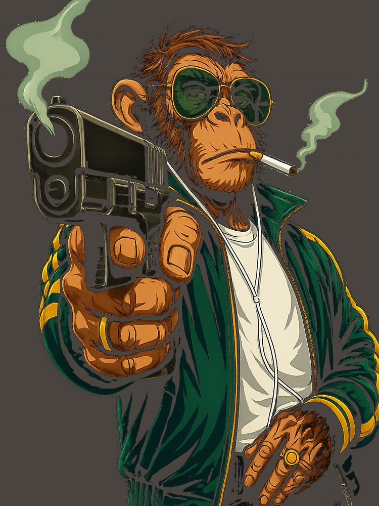 Urban Street Ape – Gangster Monkey in Sunglasses Streetwear Illustration by Sloka-Global