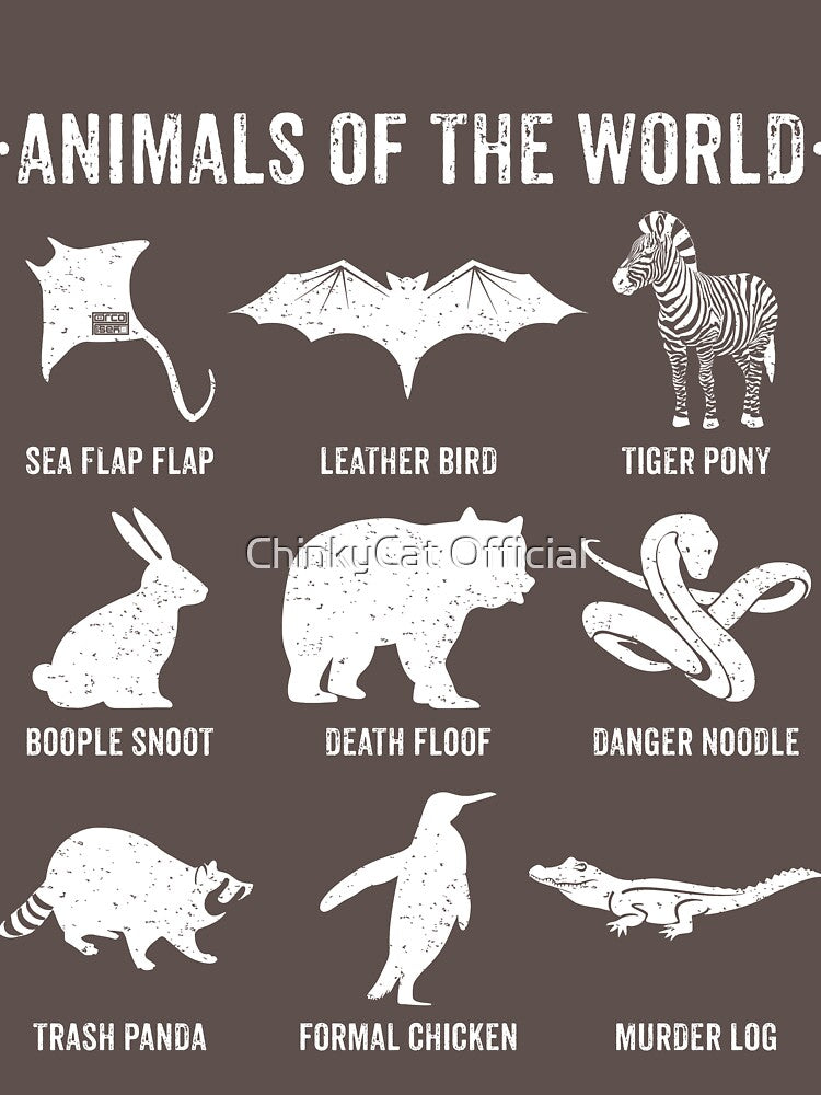 Simple Vintage Humor Funny Rare Animals of the World by ChinkyCat Official