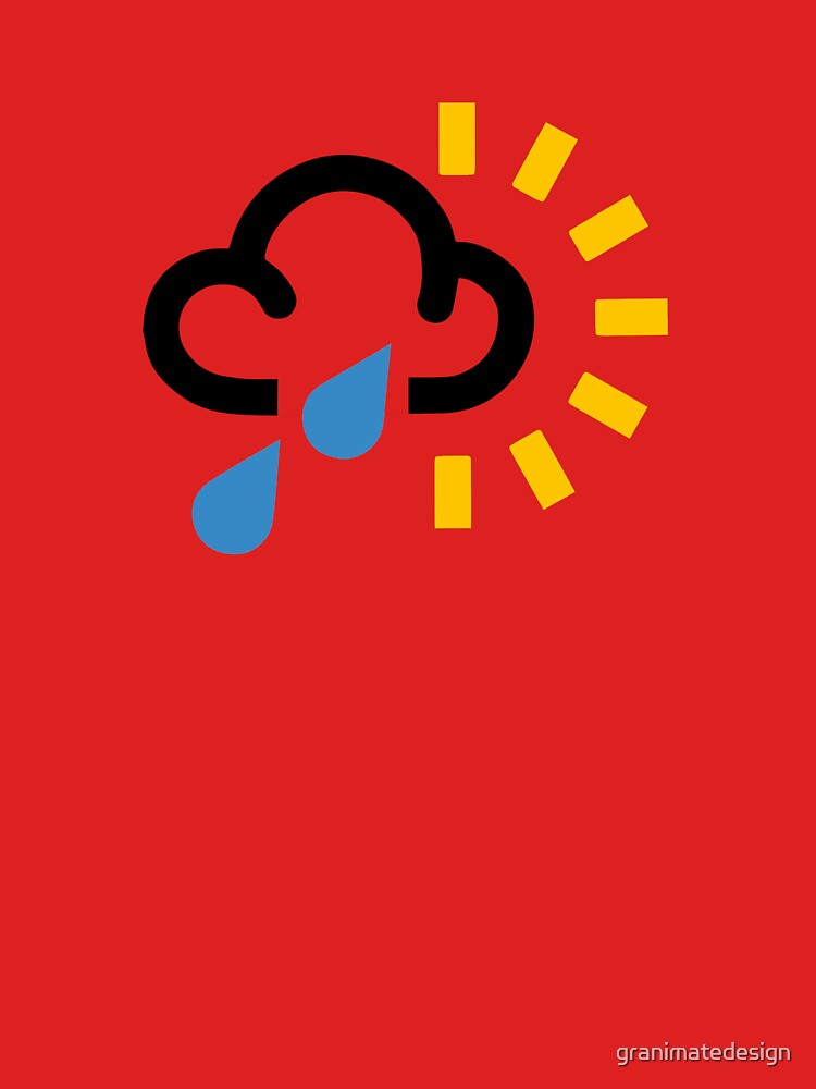 Rain and Sun !?, Weather Forecast Symbol - Weather Forecaster TV News Signs, Unusual, Retro, Funny Different Design by granimatedesign