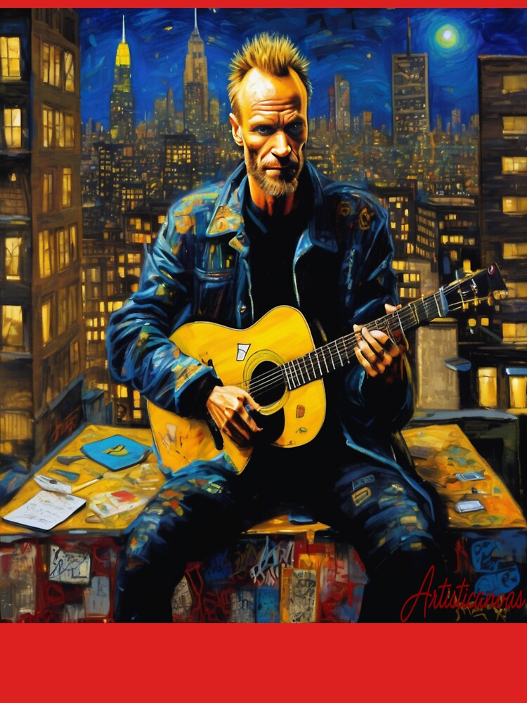 "Urban Poet: Sting's Nighttime Serenade in NYC" by Artisticanvas