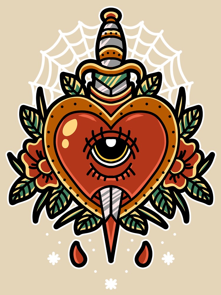 Knife through the heart - Traditional flash tattoo design by TrampStampInc