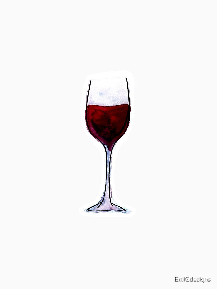 red wine watercolor illustration by EmiGdesigns