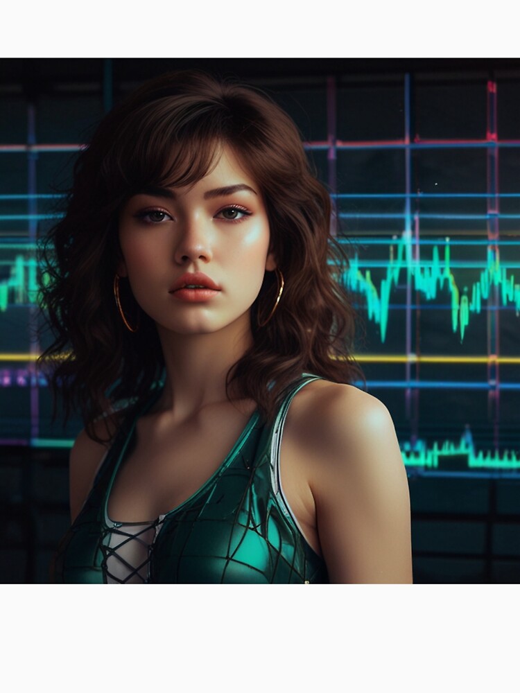 Electric Retrowave Anime Girl 80S Neon | Dark Aesthetic T-Shirt by Joy-boy-op