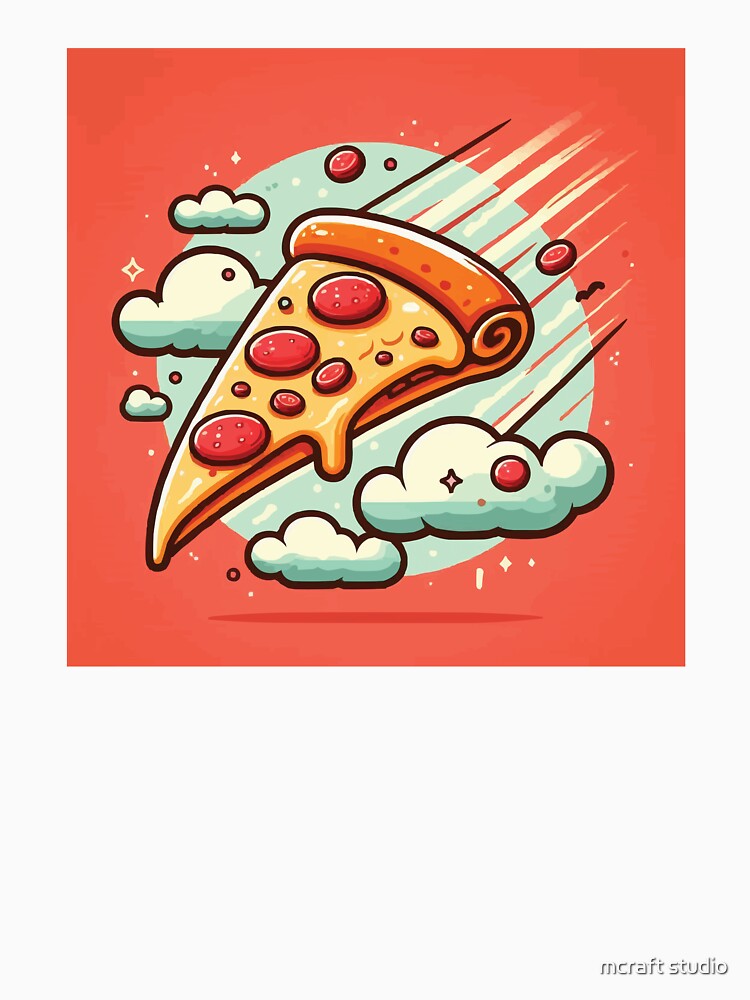 Flying slice of pizza by mcraft studio