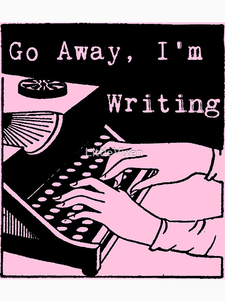 Go Away, I'm Writing (Black/Pink) by LittleVixen