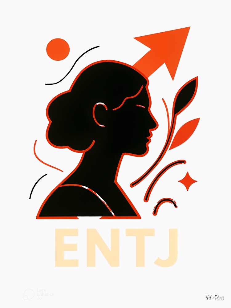 ENTJ Personality Abstract Art – MBTI Design (Center Print) by W-Rm