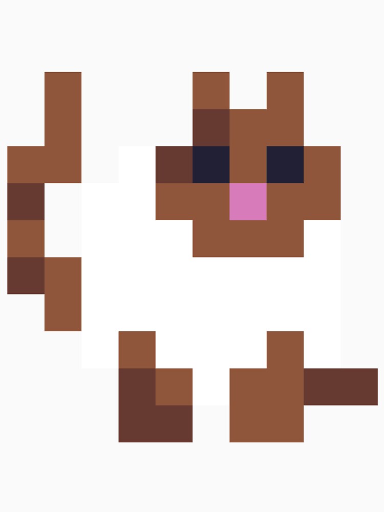 White and Brown Fat Pixel Cat by Michael Stewart