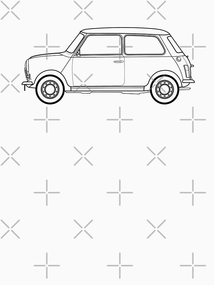 Austin Mini Line drawing artwork by RJWautographics
