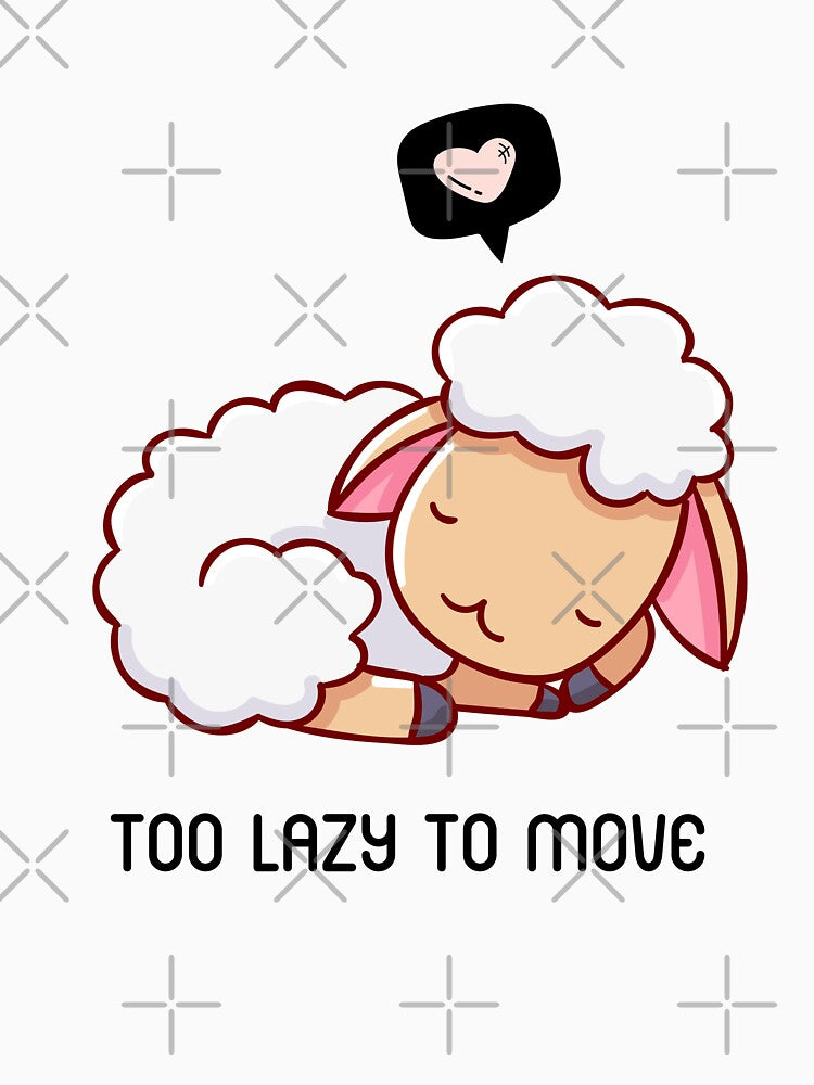 Too Lazy To Move - Cute Lazy Sheep Sleeping by bsrishika