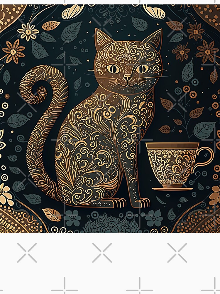 Cat and Coffee Design Pattern by Juliascutecornr