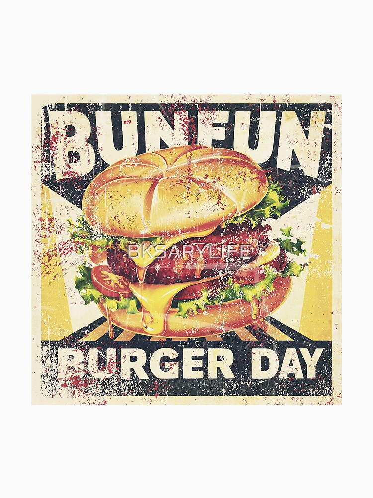 bunfun burger day special art with vintage vibe by BKSARYLIFE