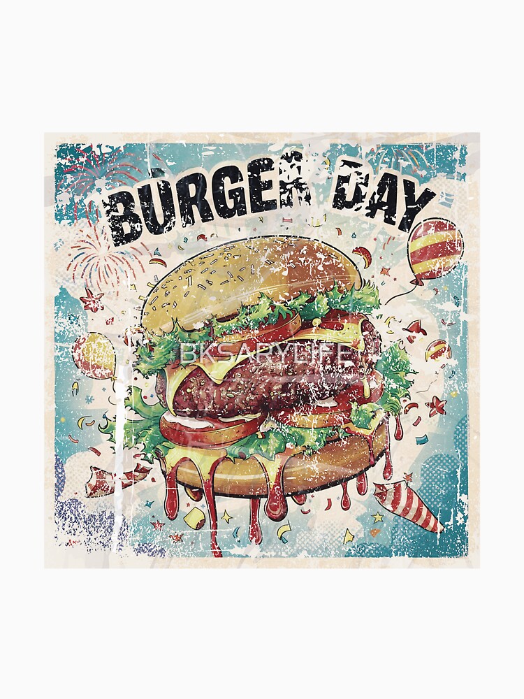 special burger day art with cartoon effects and classic vibe by BKSARYLIFE