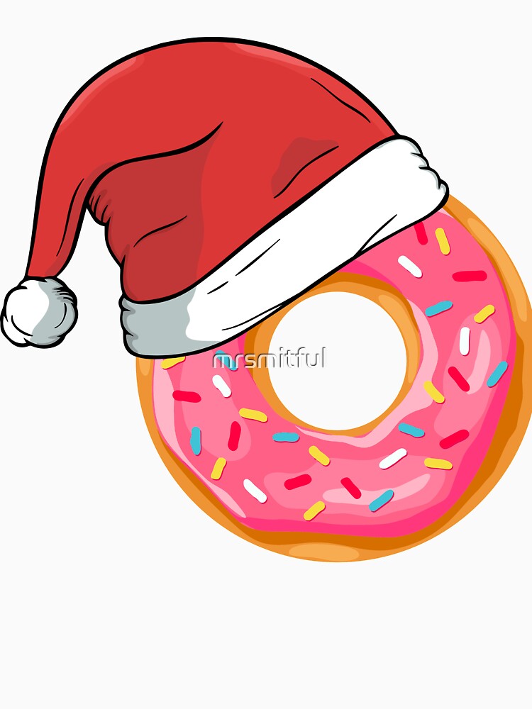 Funny Donuts Santa Claus Christmas Xmas Holiday T-shirts Tee Gift by mrsmitful