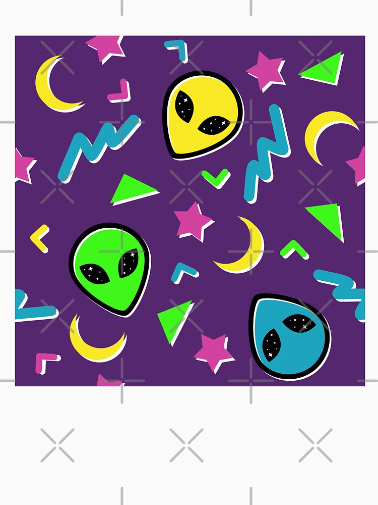 90s Geometric Alien - Purple and Neon by 90sAlien