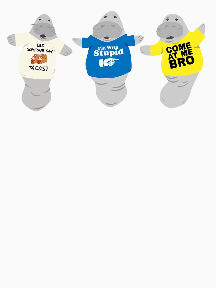 Three Manatees in Novelty Tees by BrobocopPrime