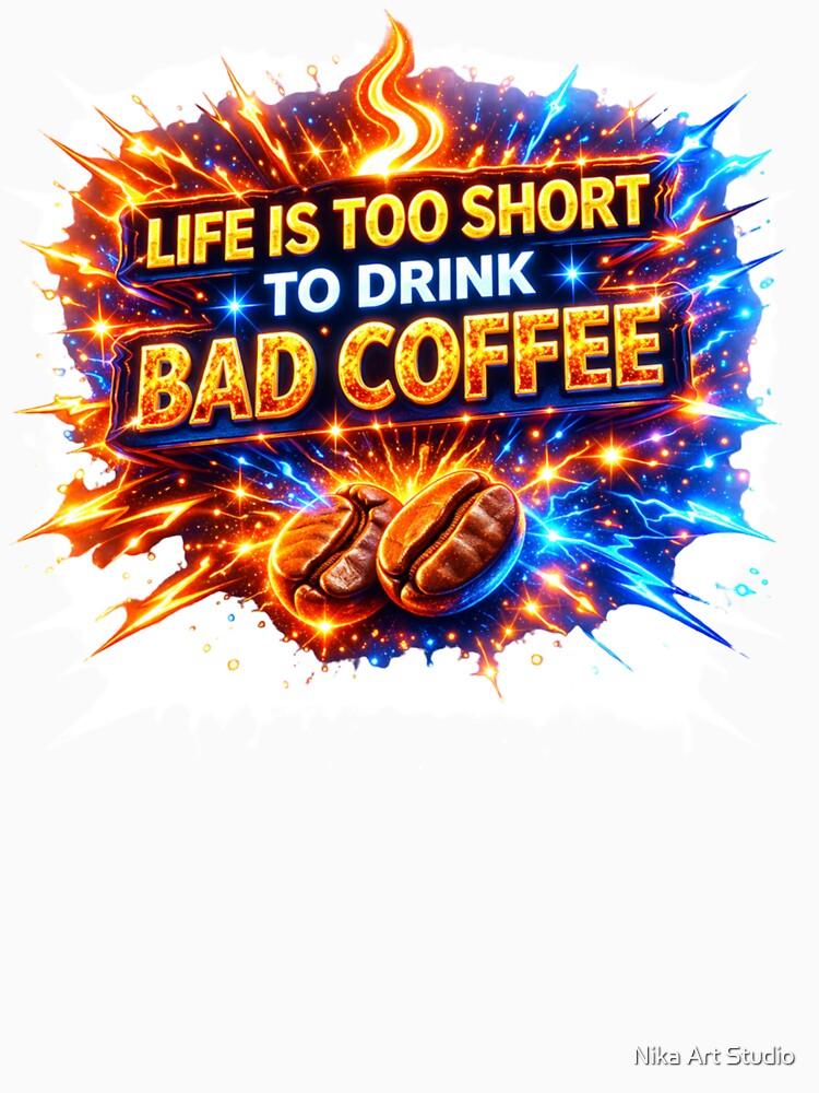 Life is Too Short to Drink Bad Coffee by Nika Art Studio