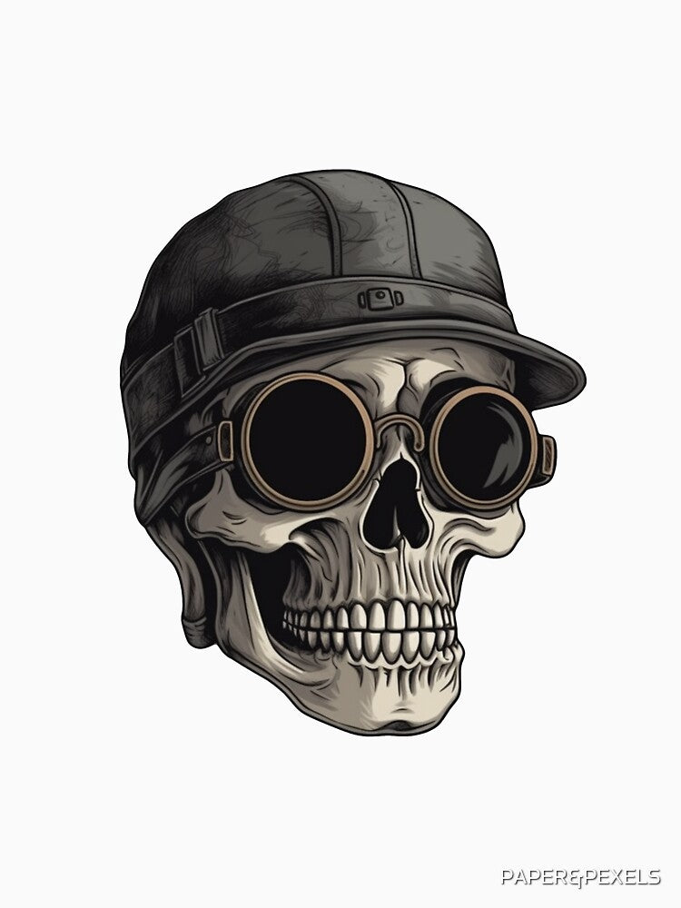 Skull wearing glasses by PAPER&PEXELS
